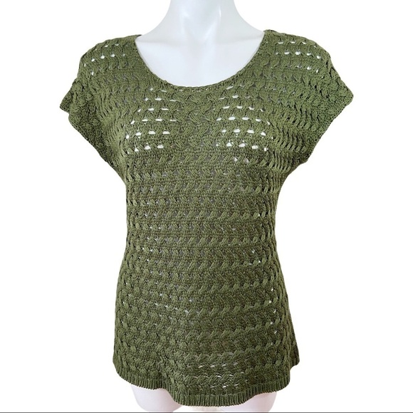 COLDWATER CREEK DARK GREEN KNITED TOP MEDIUM 10-12 - Picture 1 of 6